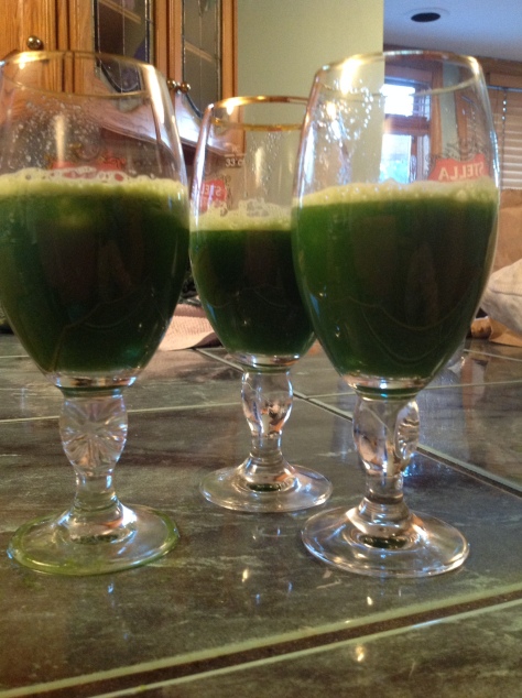 The end result, a tall glass of "Green Beauty!" 